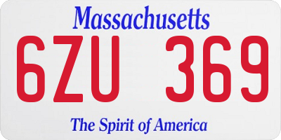 MA license plate 6ZU369