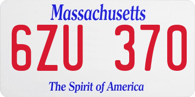 MA license plate 6ZU370