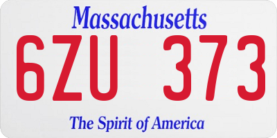 MA license plate 6ZU373
