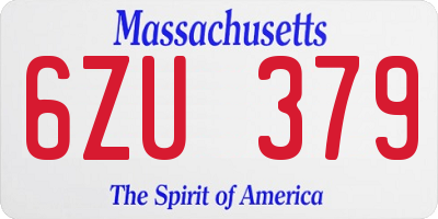 MA license plate 6ZU379