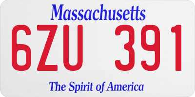 MA license plate 6ZU391