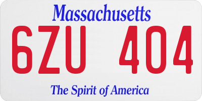 MA license plate 6ZU404