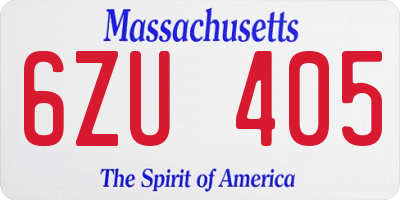 MA license plate 6ZU405