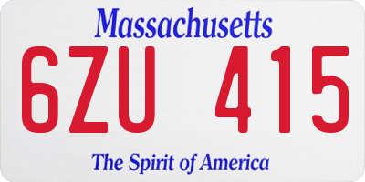 MA license plate 6ZU415