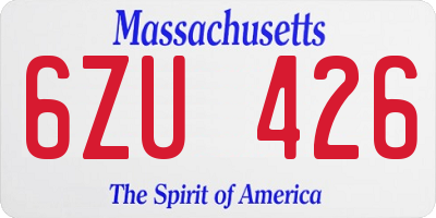 MA license plate 6ZU426