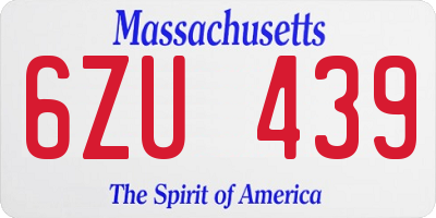 MA license plate 6ZU439