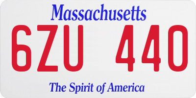MA license plate 6ZU440