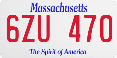 MA license plate 6ZU470