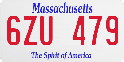 MA license plate 6ZU479