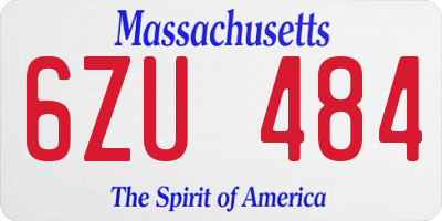 MA license plate 6ZU484