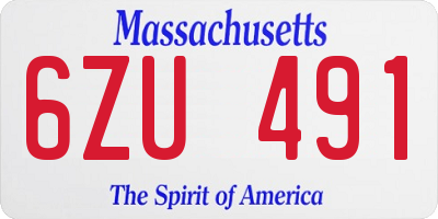MA license plate 6ZU491