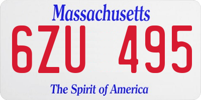 MA license plate 6ZU495