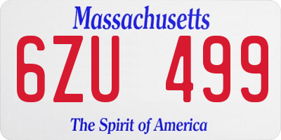 MA license plate 6ZU499