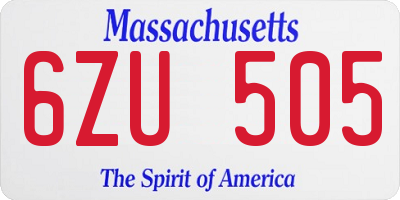 MA license plate 6ZU505
