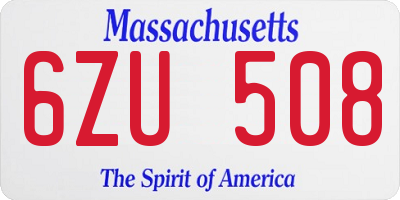 MA license plate 6ZU508