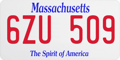 MA license plate 6ZU509