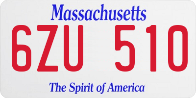 MA license plate 6ZU510