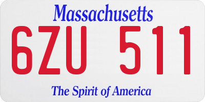 MA license plate 6ZU511