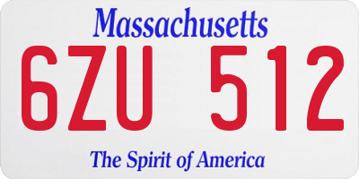 MA license plate 6ZU512