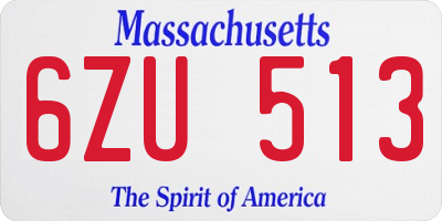 MA license plate 6ZU513