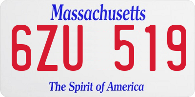 MA license plate 6ZU519