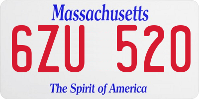 MA license plate 6ZU520