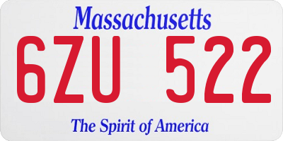 MA license plate 6ZU522