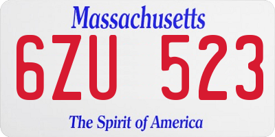 MA license plate 6ZU523