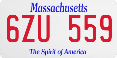 MA license plate 6ZU559
