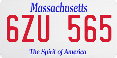MA license plate 6ZU565