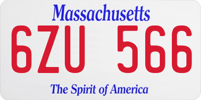 MA license plate 6ZU566