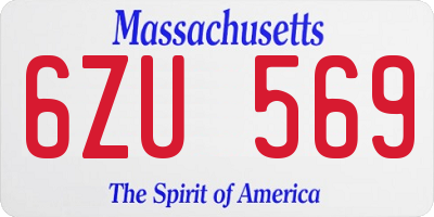 MA license plate 6ZU569