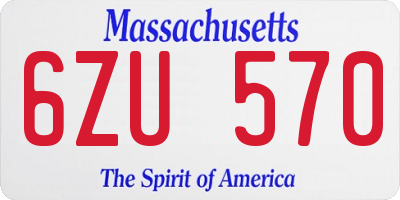 MA license plate 6ZU570