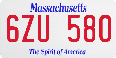 MA license plate 6ZU580