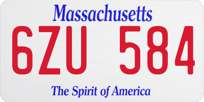 MA license plate 6ZU584