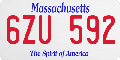 MA license plate 6ZU592