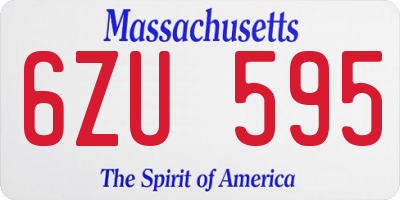 MA license plate 6ZU595