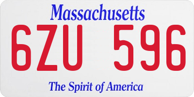 MA license plate 6ZU596