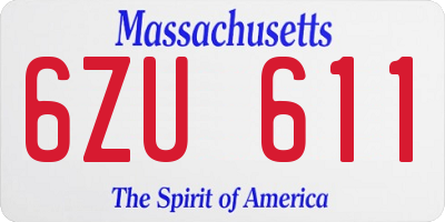 MA license plate 6ZU611