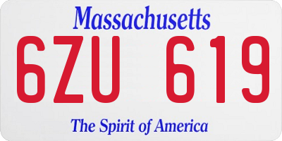 MA license plate 6ZU619