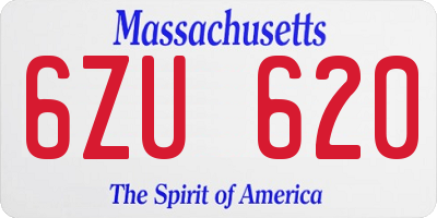 MA license plate 6ZU620