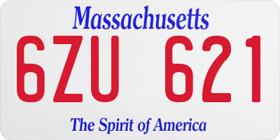 MA license plate 6ZU621
