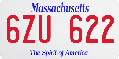MA license plate 6ZU622