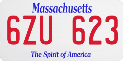 MA license plate 6ZU623