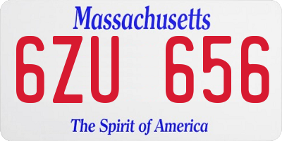MA license plate 6ZU656