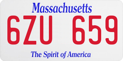 MA license plate 6ZU659