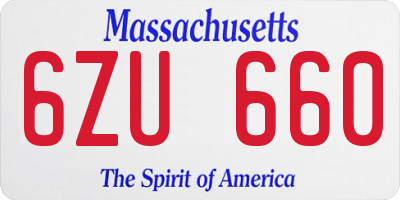 MA license plate 6ZU660