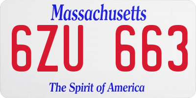 MA license plate 6ZU663