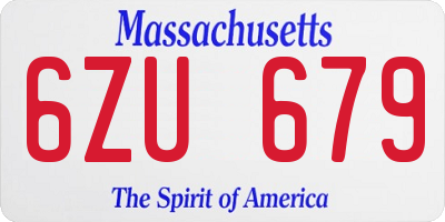 MA license plate 6ZU679