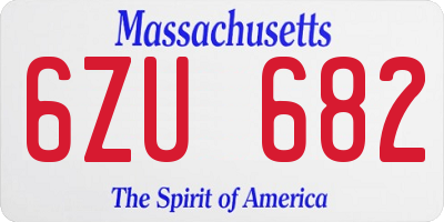 MA license plate 6ZU682